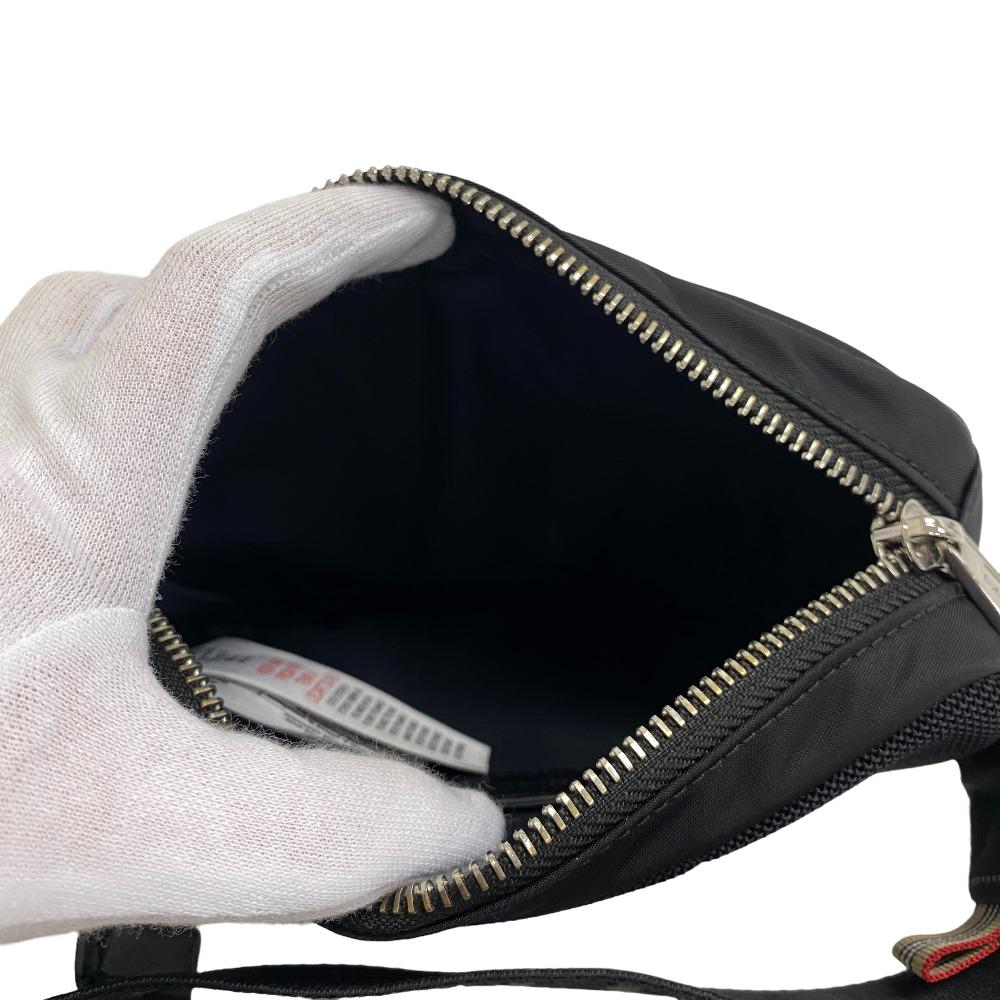 BURBERRY Sling bag Nylon black logo mens(Unisex) Used Authentic