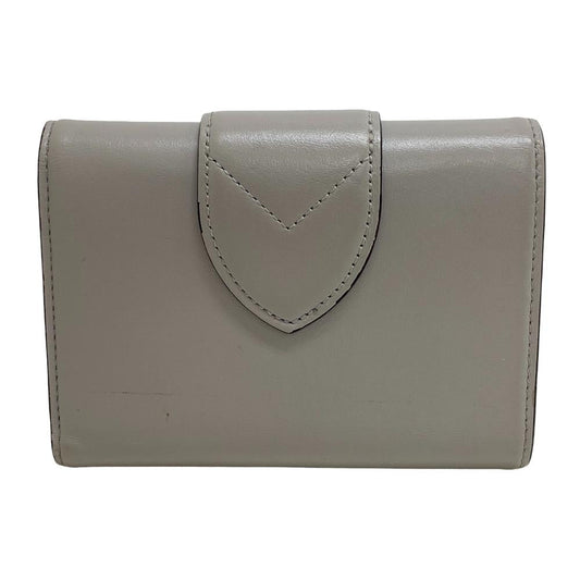 LOUIS VUITTON Tri-fold wallet M80475 leather gray Portefeuille Ponneuf Women Used Authentic
