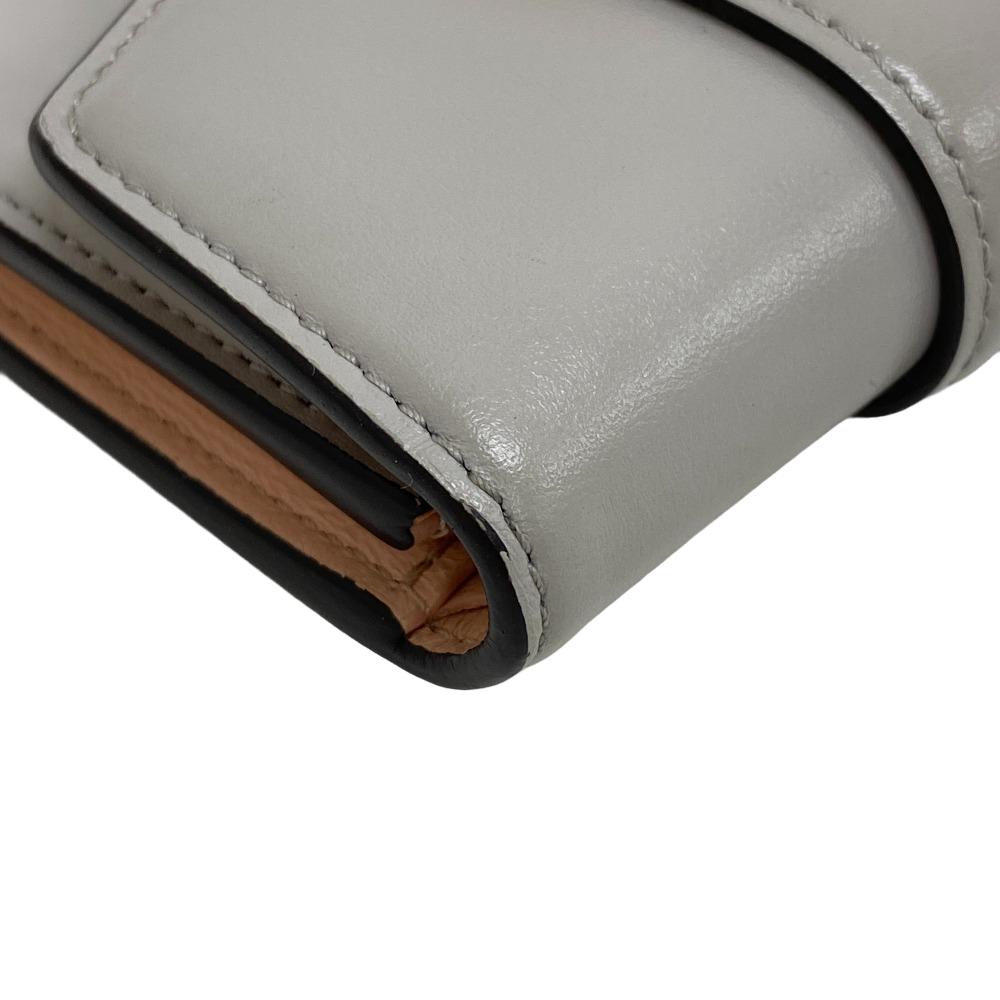 LOUIS VUITTON Tri-fold wallet M80475 leather gray Portefeuille Ponneuf Women Used Authentic