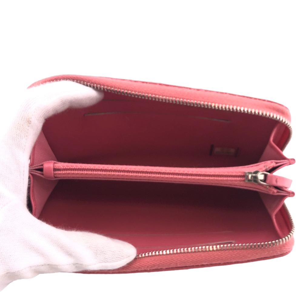 CHANEL Coin case leather pink Caviar skin Vstitch