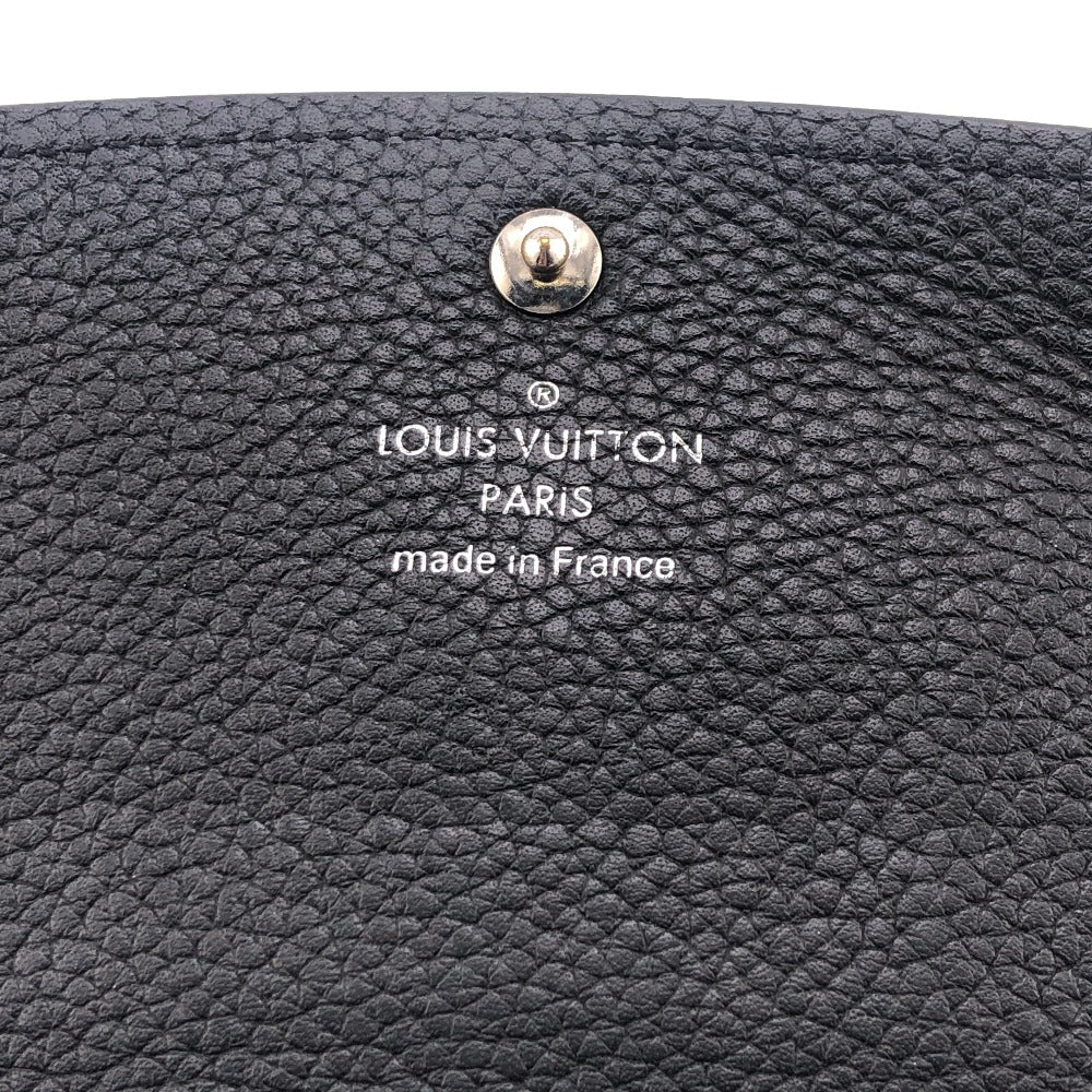 LOUIS VUITTON Long Wallet Purse M60143 leather black Mahina Portefeuille Iris Women Used Authentic