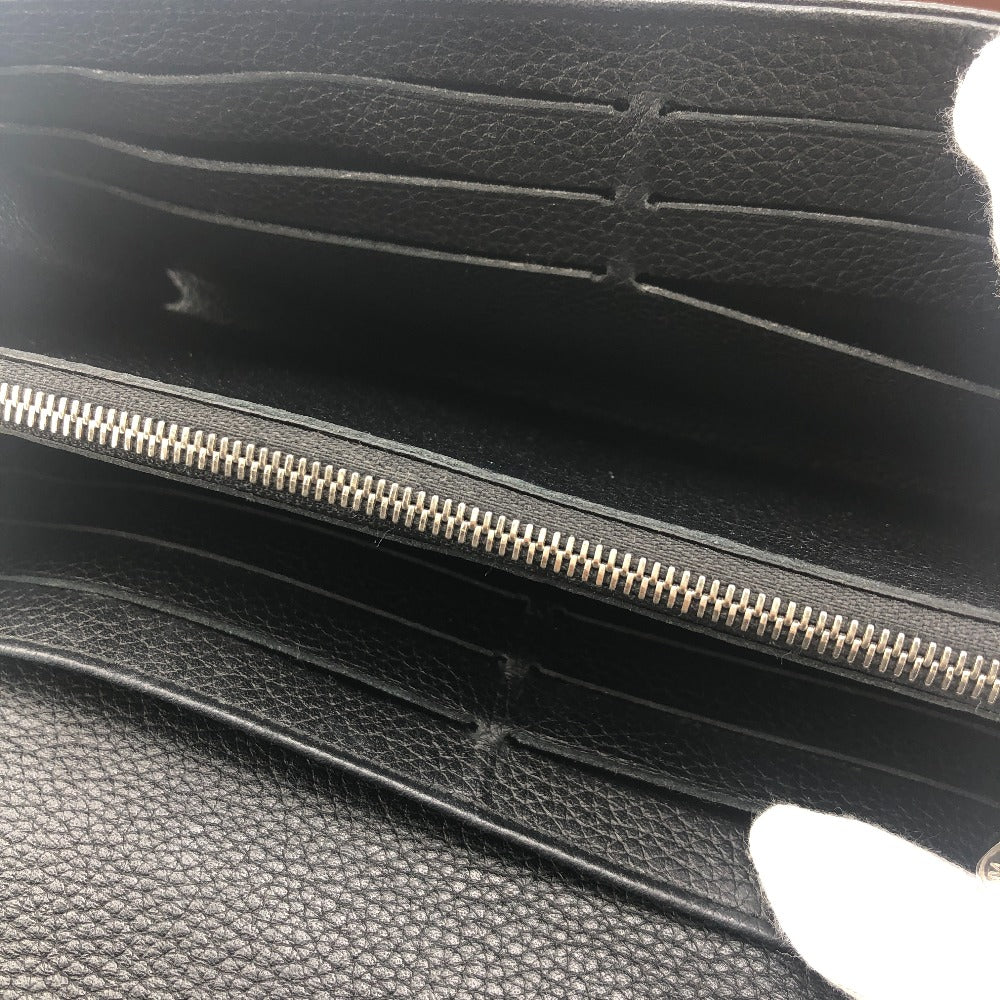 LOUIS VUITTON Long Wallet Purse M60143 leather black Mahina Portefeuille Iris Women Used Authentic