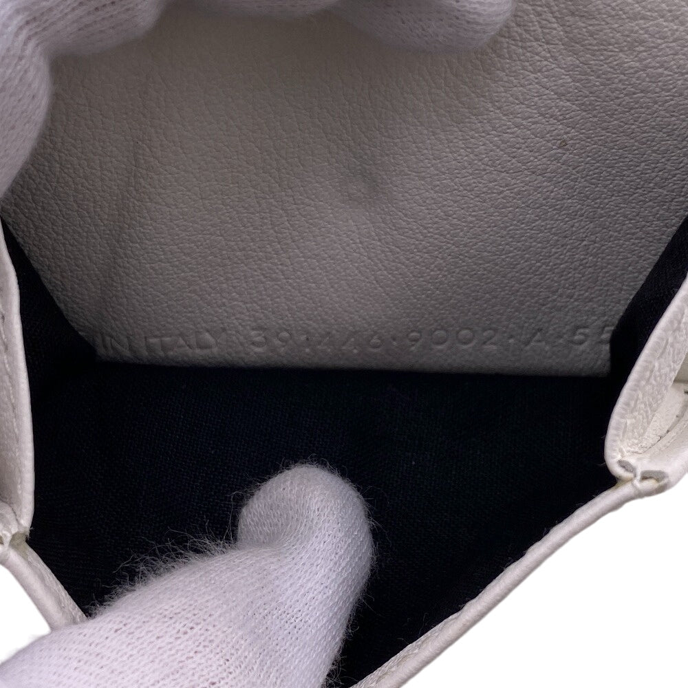 BALENCIAGA Tri-fold wallet 391446 leather white Compact wallet Paper mini Women Used Authentic