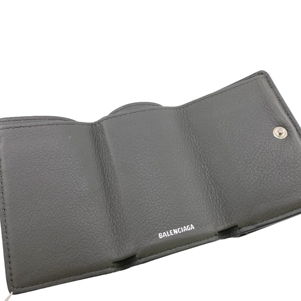 BALENCIAGA Tri-fold wallet 391446 leather gray Paper mini
