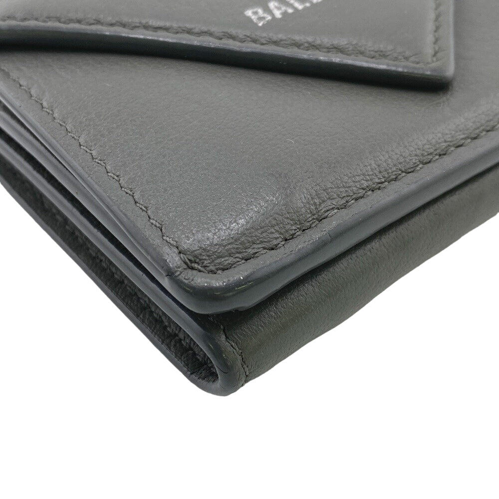 BALENCIAGA Tri-fold wallet 391446 leather gray Paper mini