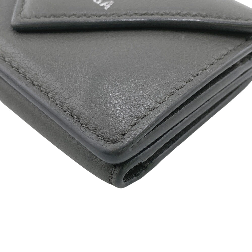 BALENCIAGA Tri-fold wallet 391446 leather gray Paper mini