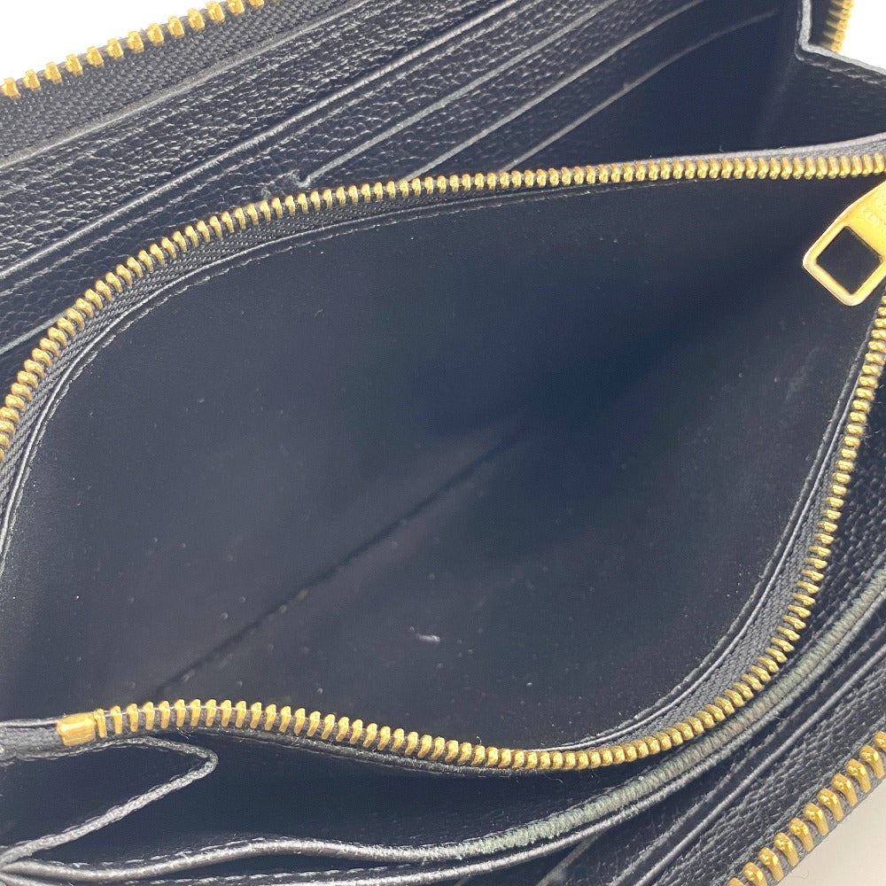 LOUIS VUITTON Long Wallet Purse M64805 leather black Zip Around Monogram Ann Platt Zippy wallet Women Used Authentic
