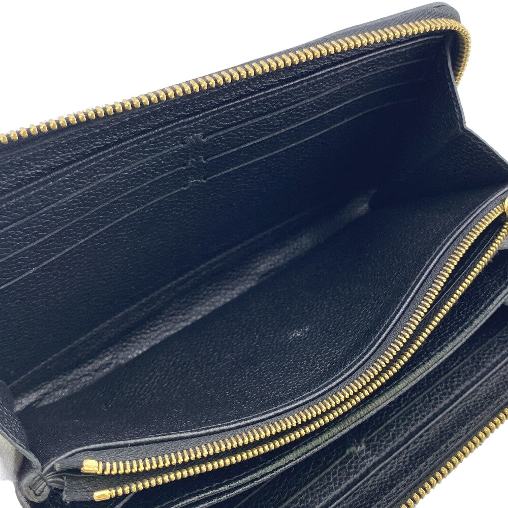 LOUIS VUITTON Long Wallet Purse M64805 leather black Zip Around Monogram Ann Platt Zippy wallet Women Used Authentic