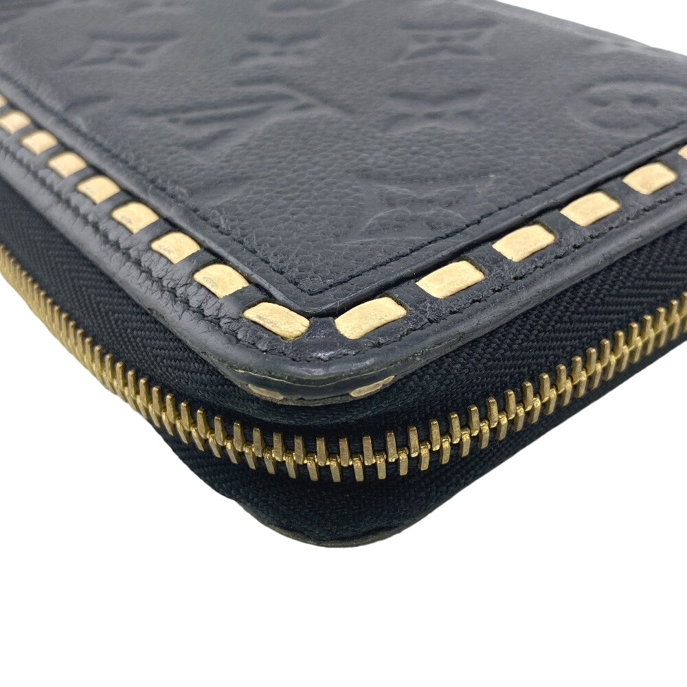 LOUIS VUITTON Long Wallet Purse M64805 leather black Zip Around Monogram Ann Platt Zippy wallet Women Used Authentic
