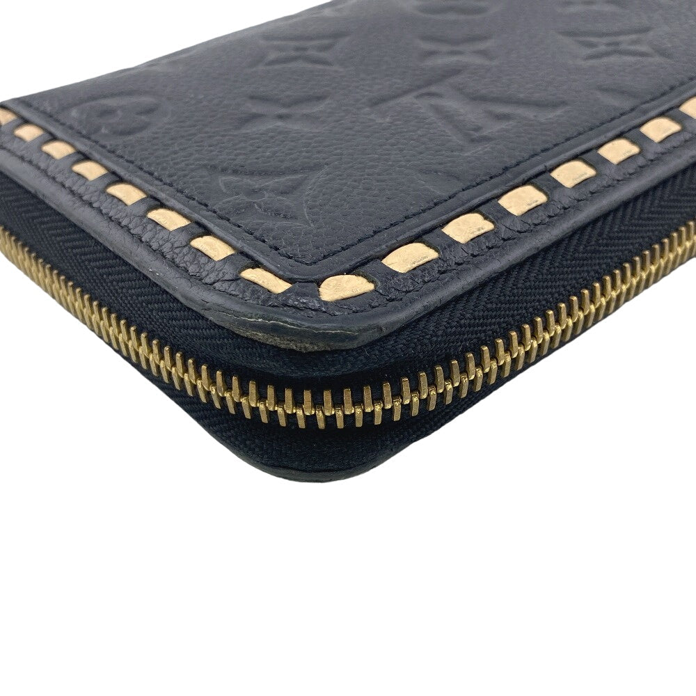 LOUIS VUITTON Long Wallet Purse M64805 leather black Zip Around Monogram Ann Platt Zippy wallet Women Used Authentic