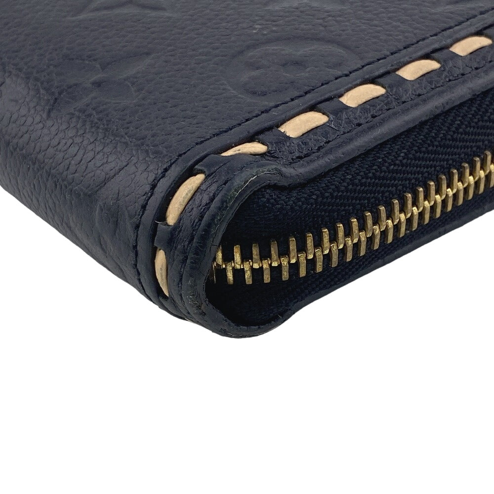 LOUIS VUITTON Long Wallet Purse M64805 leather black Zip Around Monogram Ann Platt Zippy wallet Women Used Authentic