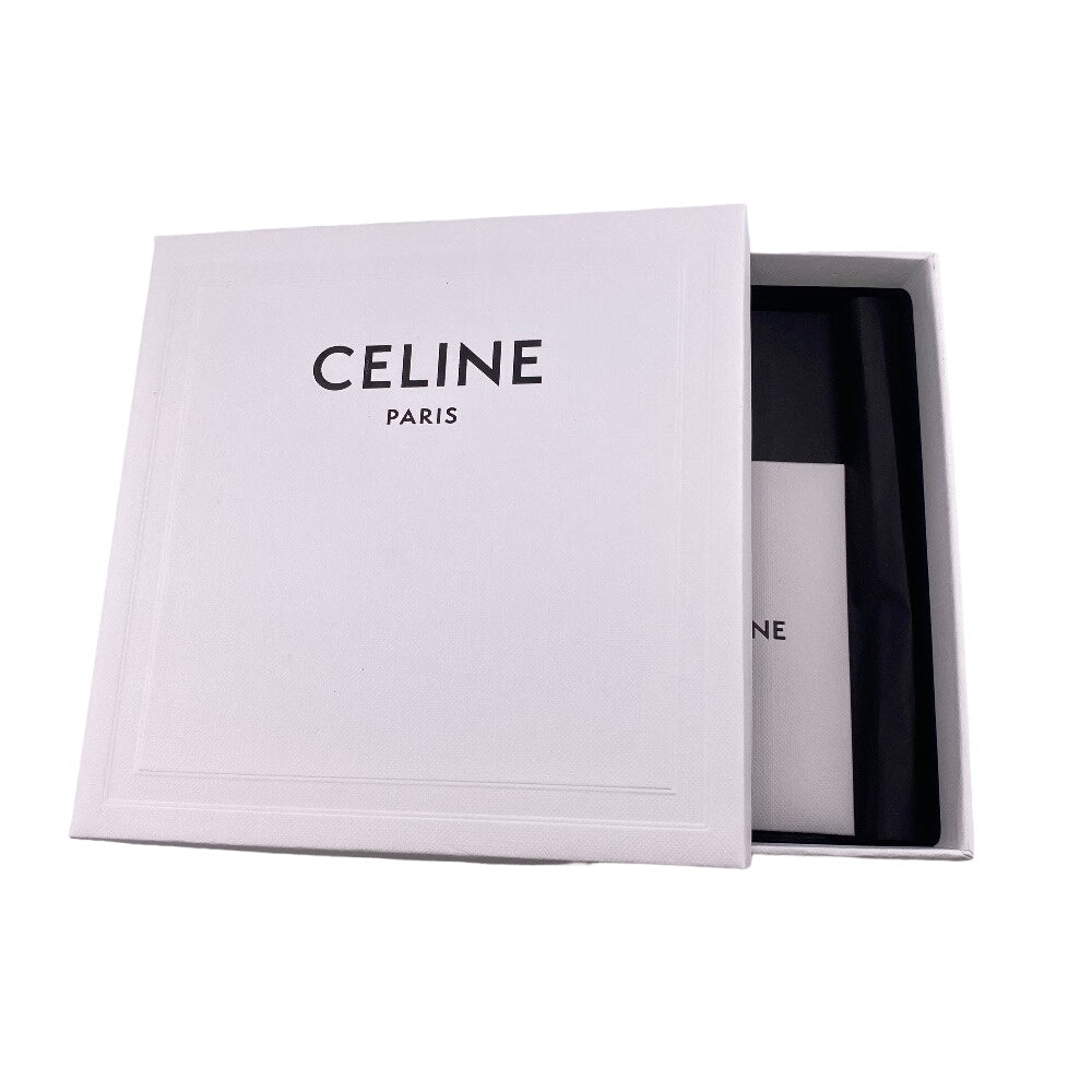 CELINE Coin case leather black Triomphe