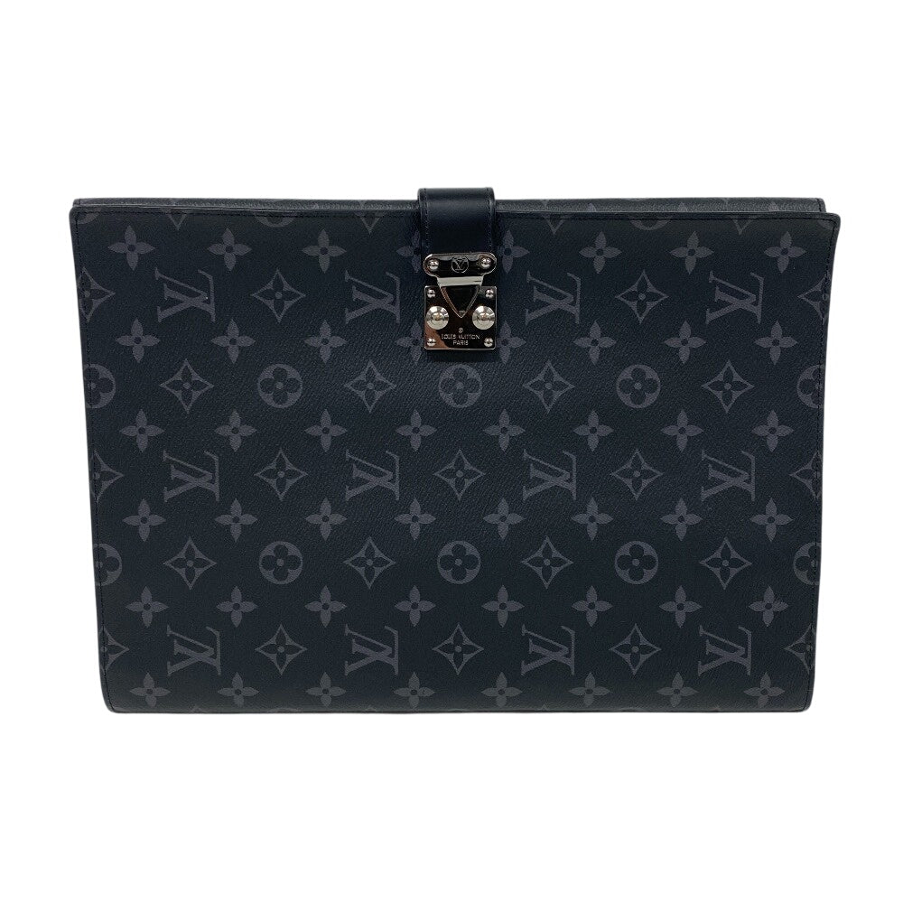 LOUIS VUITTON Briefcase GI0273 leather black Documents case Monogram Eclipse Portodocument Frank GM mens Used Authentic