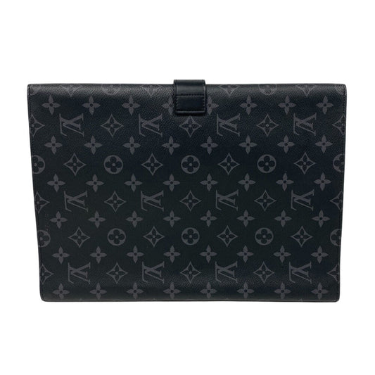LOUIS VUITTON Briefcase GI0273 leather black Documents case Monogram Eclipse Portodocument Frank GM mens Used Authentic