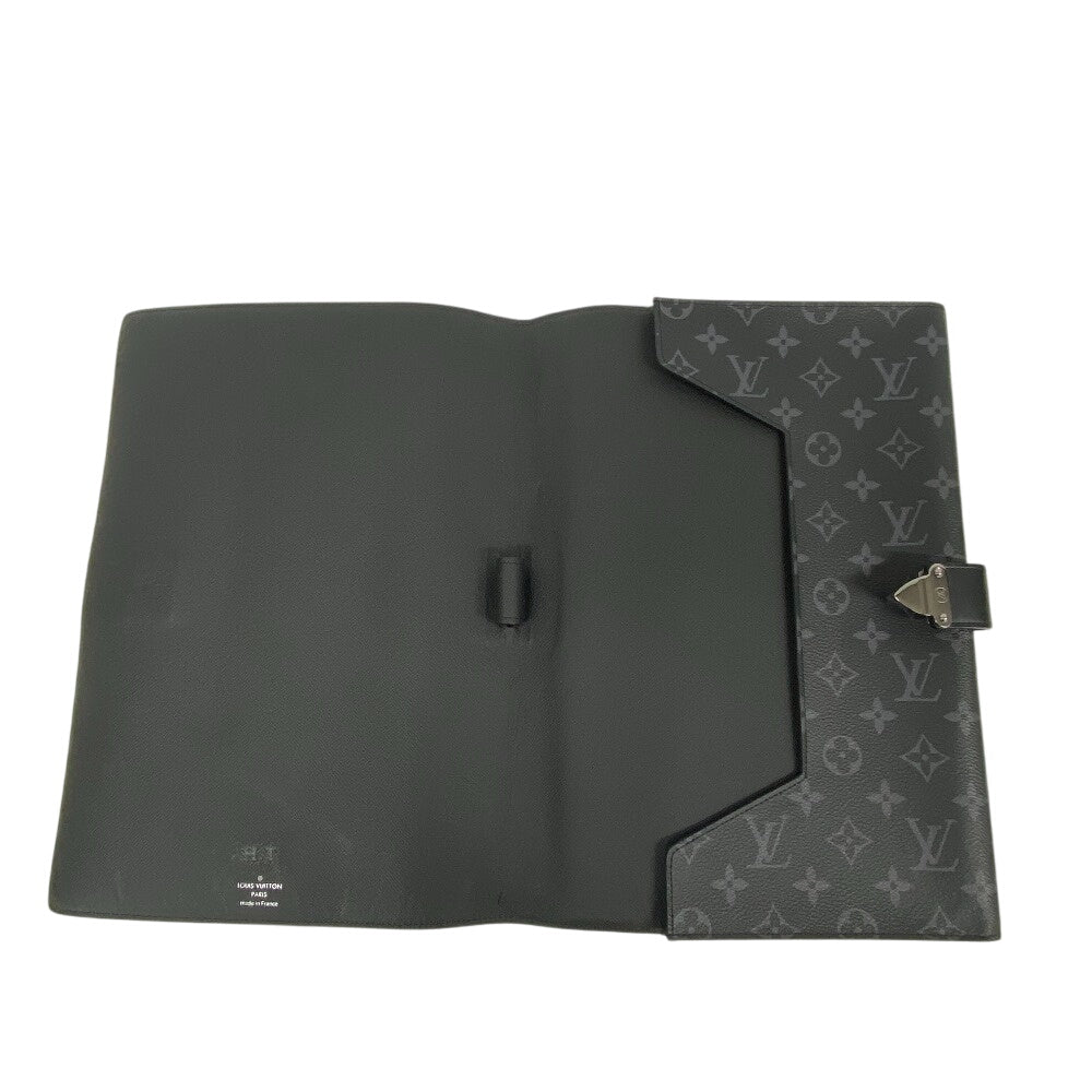 LOUIS VUITTON Briefcase GI0273 leather black Documents case Monogram Eclipse Portodocument Frank GM mens Used Authentic