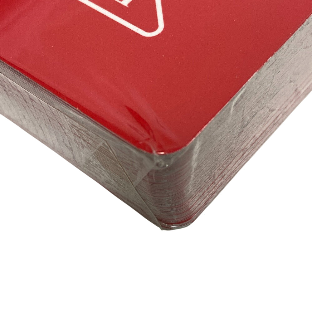 PRADA Pouch Leather, Paper Red Playing cards unisex(Unisex) Used Authentic