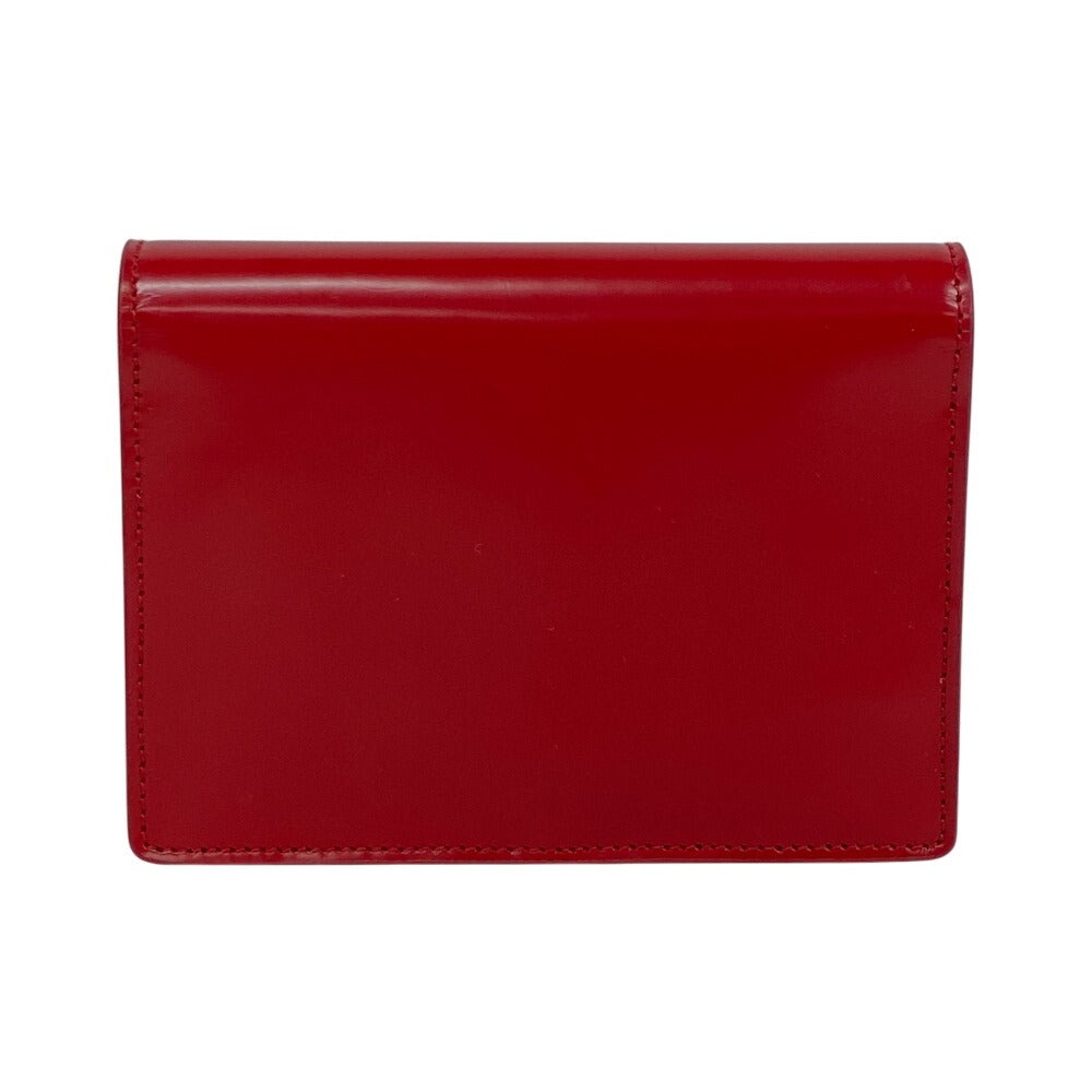 PRADA Pouch Leather, Paper Red Playing cards unisex(Unisex) Used Authentic