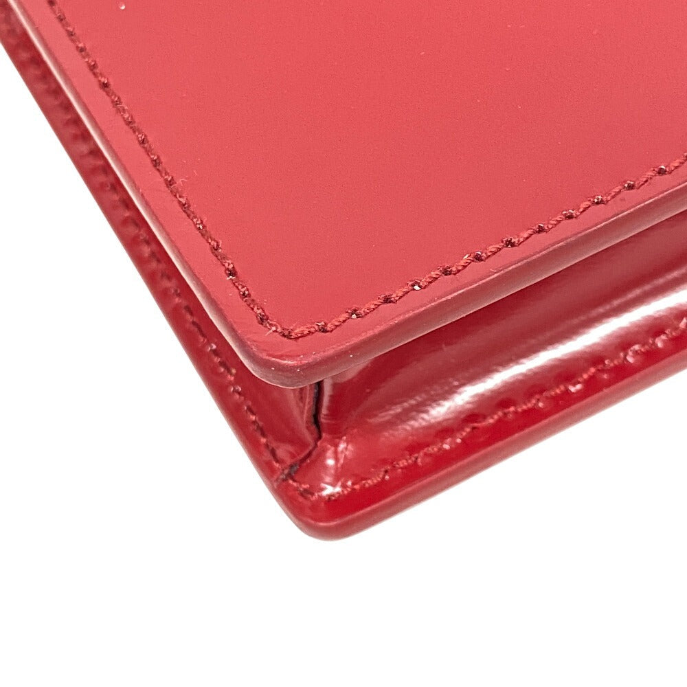 PRADA Pouch Leather, Paper Red Playing cards unisex(Unisex) Used Authentic