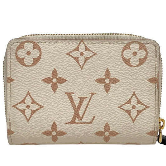 LOUIS VUITTON Bifold Wallet leather white Monogram Portefeuille Lou Women Used Authentic