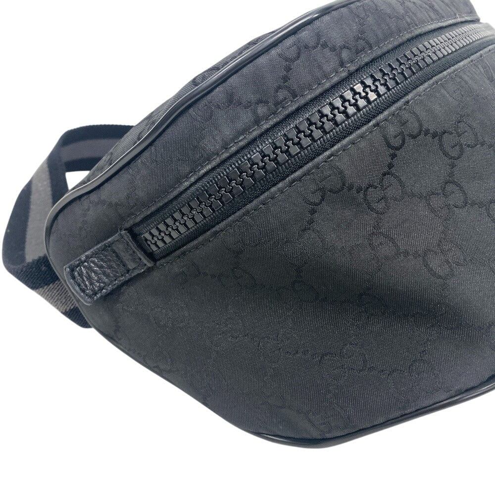 GUCCI Sling bag Nylon, Leather black GG nylon unisex(Unisex) Used Authentic