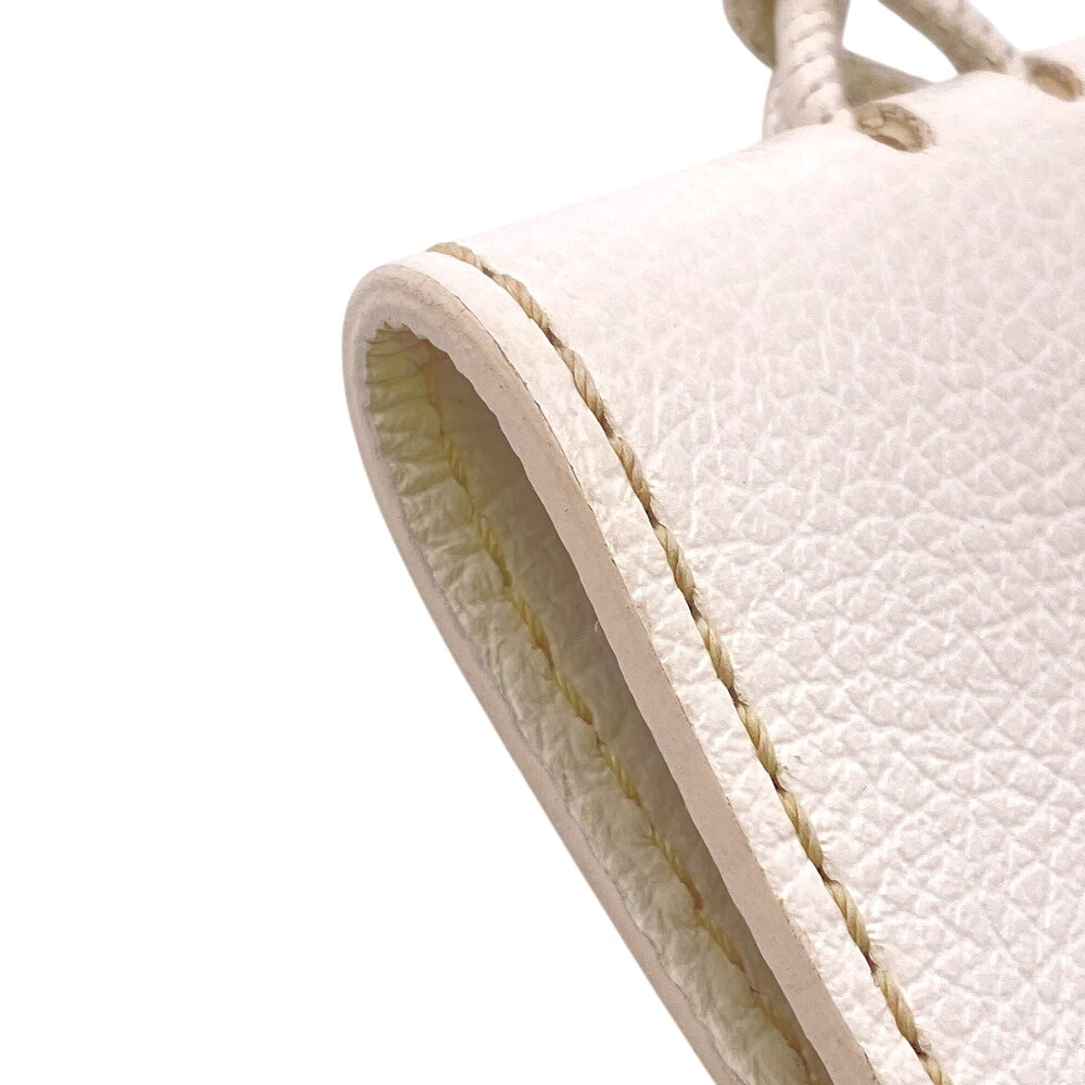 GOYARD Money clip leather white charm mens Used Authentic