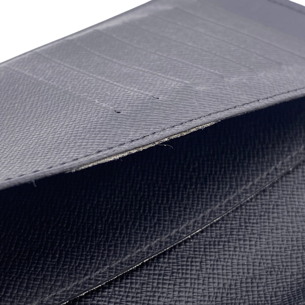 LOUIS VUITTON Long Wallet Purse N62227 leather black Damier Grafitte Ron mens Used Authentic