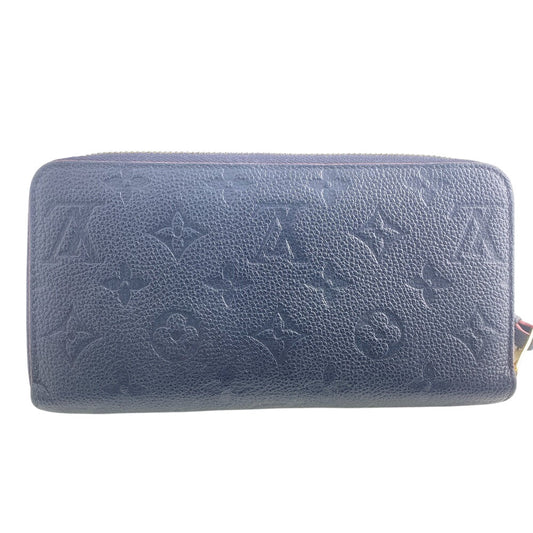 LOUIS VUITTON Long Wallet Purse M69415 leather Navy Zip Around Portefeuille Monogram Ann Platt Clemence Women(Unisex) Used Authentic