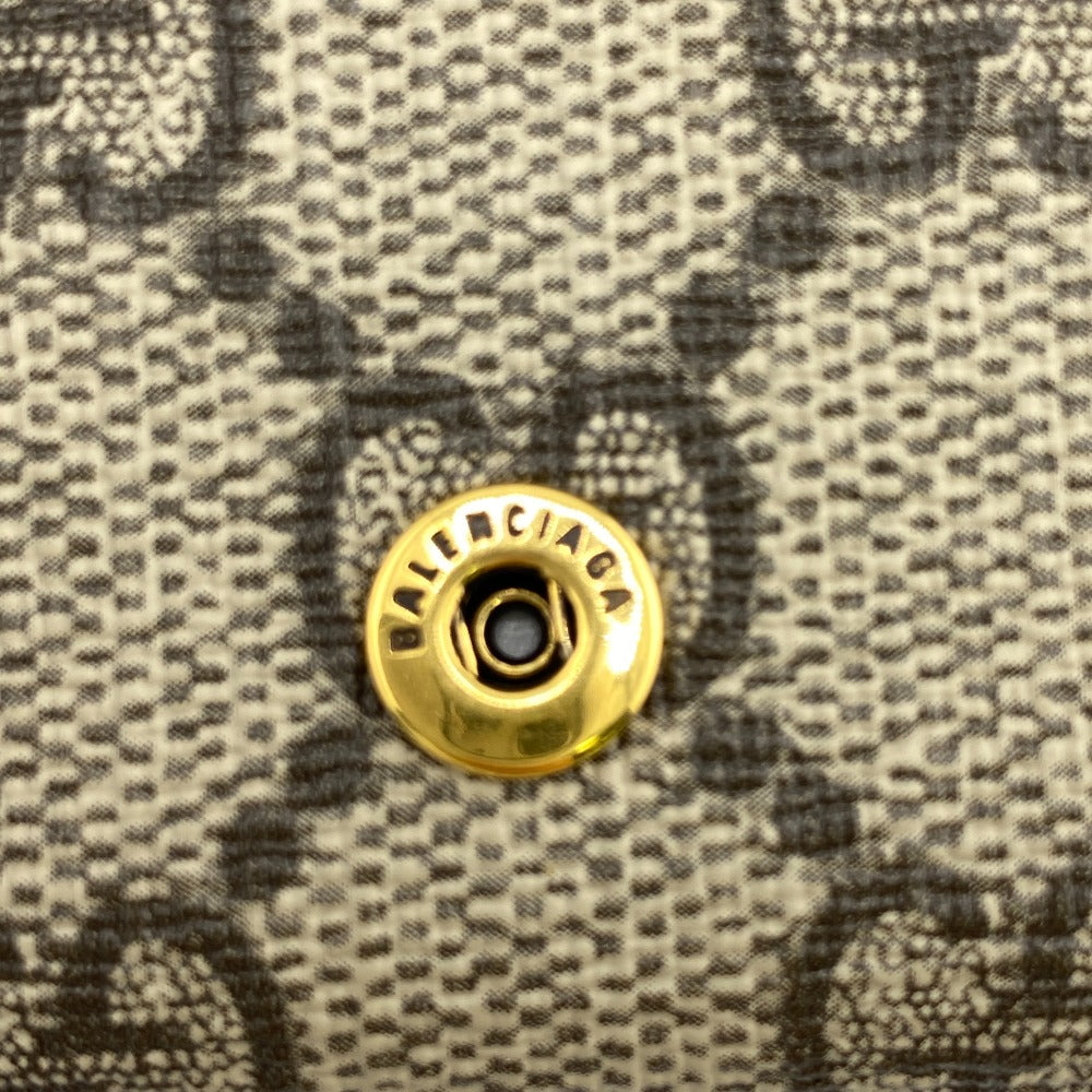 GUCCI Tri-fold wallet 681700 PVC coated canvas beige Balenciaga Compact Wallet GG Supreme logo The Hacker Women Used Authentic