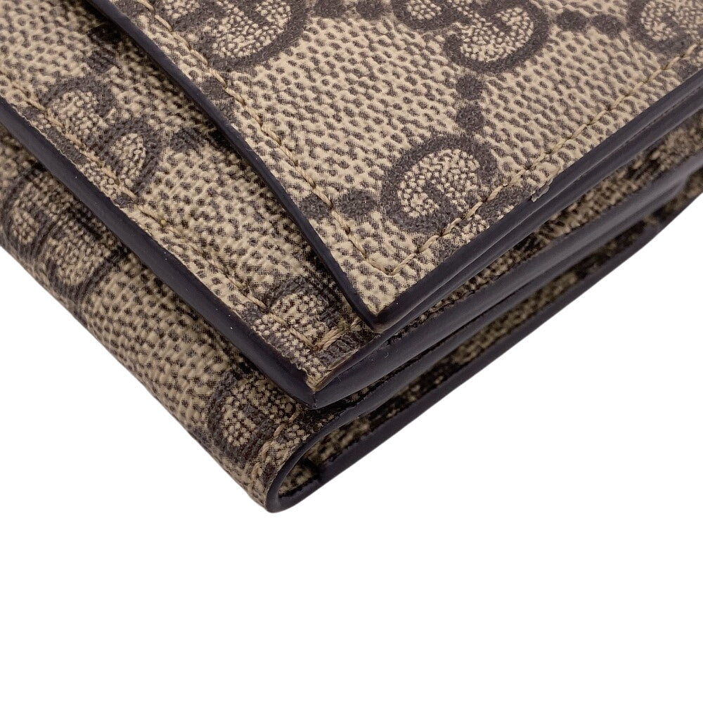 GUCCI Tri-fold wallet 681700 PVC coated canvas beige Balenciaga Compact Wallet GG Supreme logo The Hacker Women Used Authentic