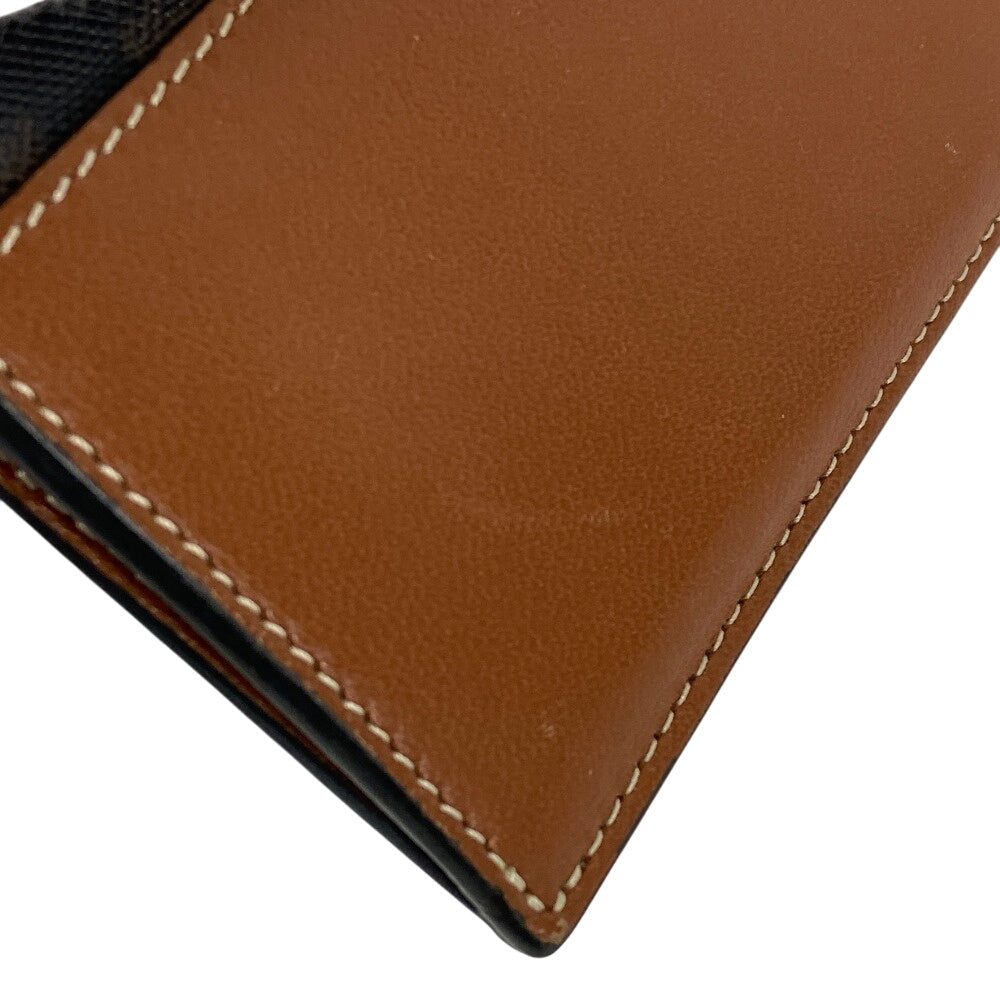 CELINE Coin case leather Brown Fragment case Card Case Macadam Women Used Authentic