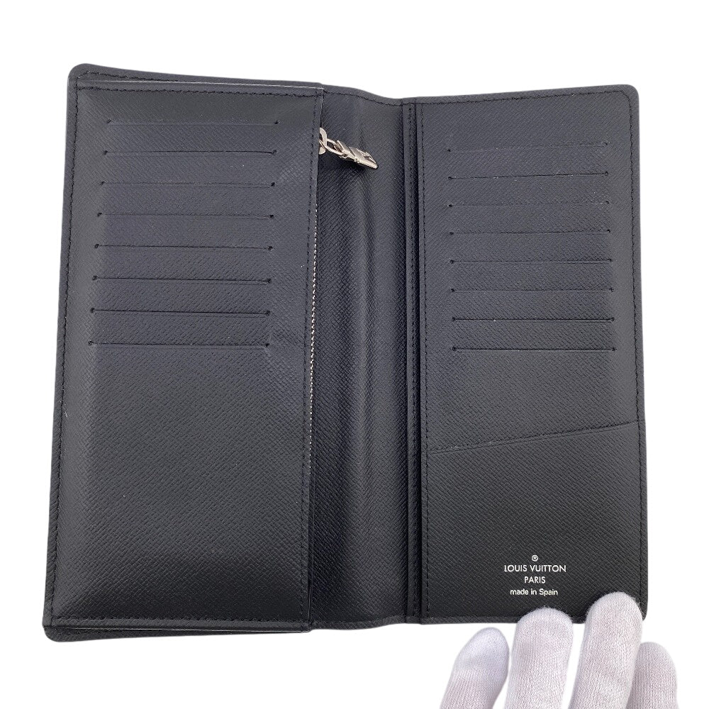 LOUIS VUITTON Long Wallet Purse N60436 leather black Portefeuille Damier Graffiti 3D Brother NM mens Used Authentic