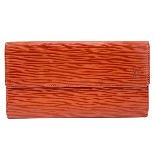 LOUIS VUITTON Long Wallet Purse M60321 leather Kenya Brown Portefeuille Epi Sara unisex(Unisex) Used Authentic