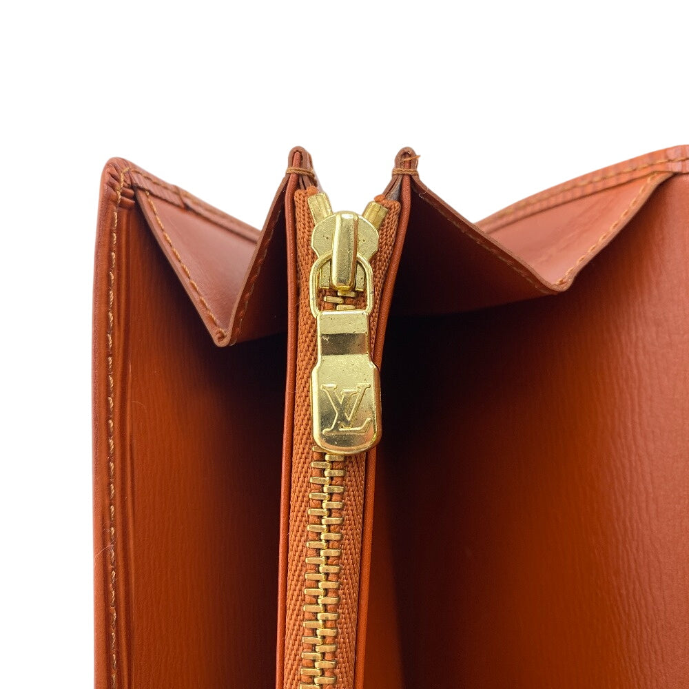 LOUIS VUITTON Long Wallet Purse M60321 leather Kenya Brown Portefeuille Epi Sara unisex(Unisex) Used Authentic