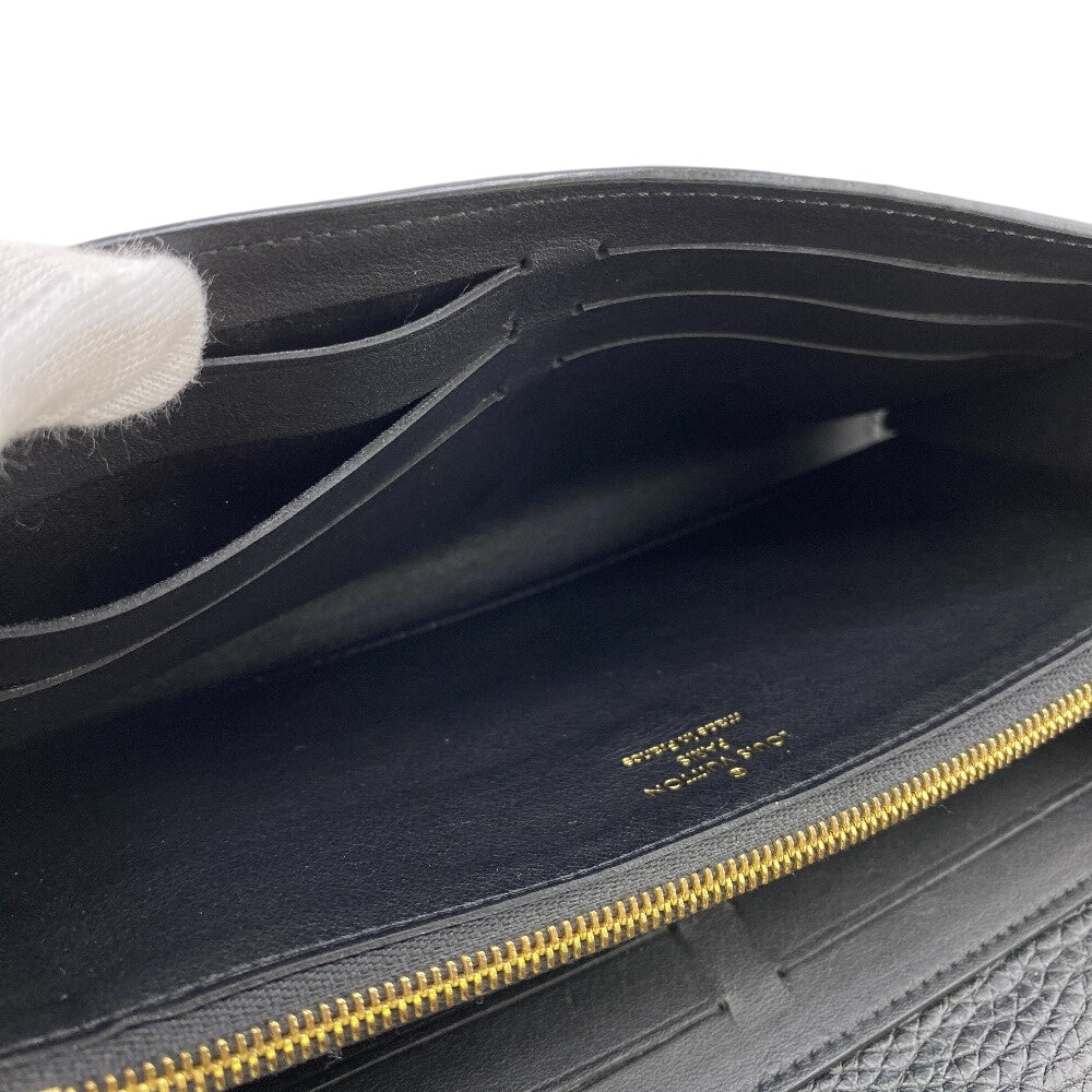 LOUIS VUITTON Long Wallet Purse M63461 Taurillon Clemence black Portefeuille Capusine Women Used Authentic