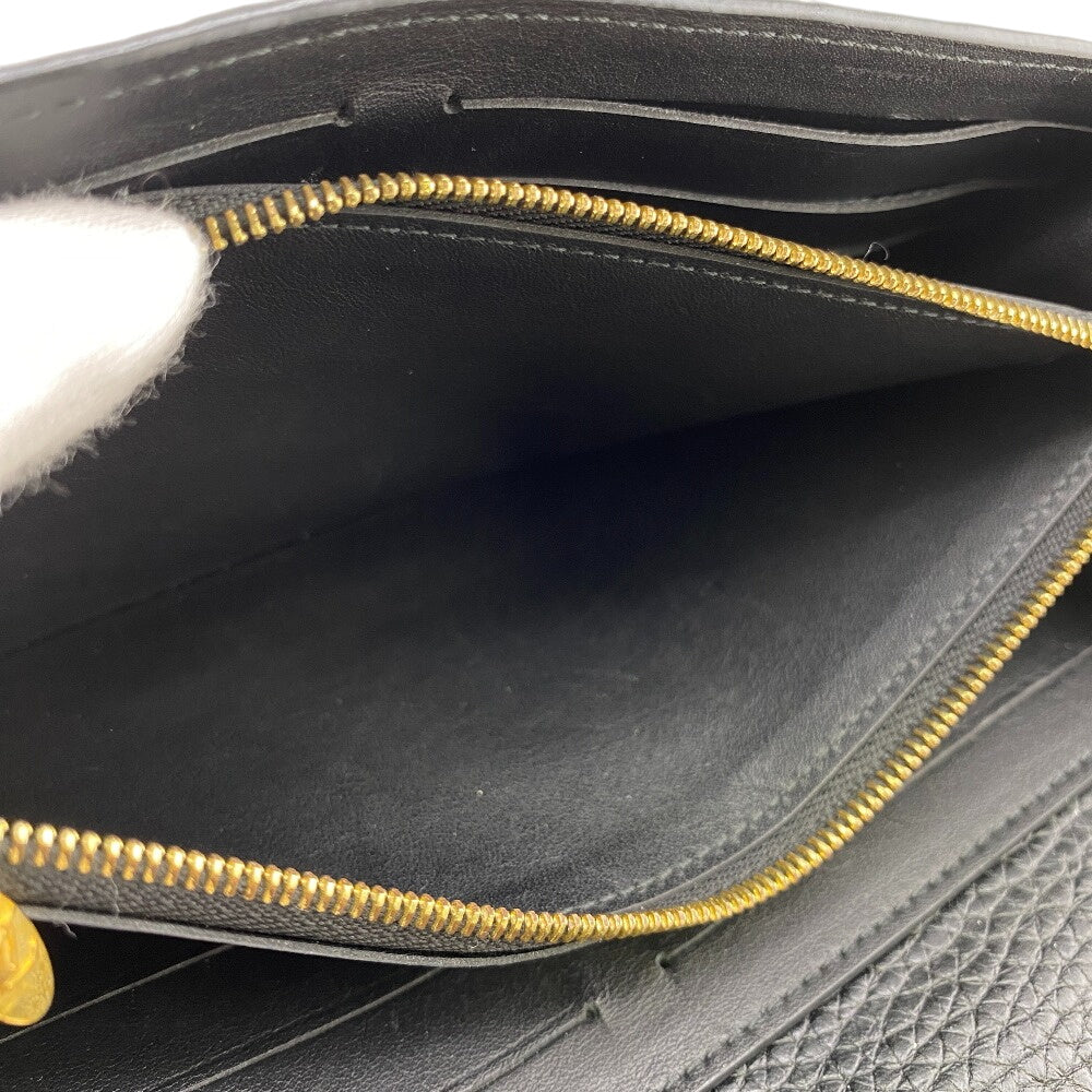 LOUIS VUITTON Long Wallet Purse M63461 Taurillon Clemence black Portefeuille Capusine Women Used Authentic