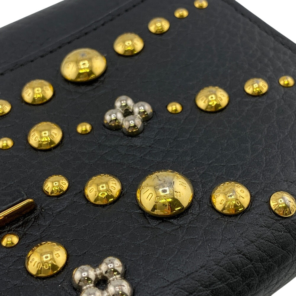 LOUIS VUITTON Long Wallet Purse M63461 Taurillon Clemence black Portefeuille Capusine Women Used Authentic