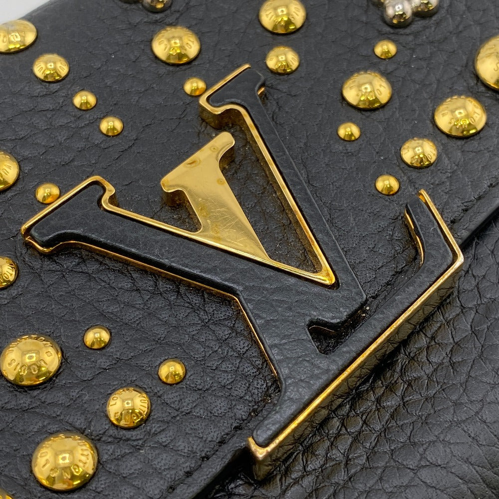 LOUIS VUITTON Long Wallet Purse M63461 Taurillon Clemence black Portefeuille Capusine Women Used Authentic