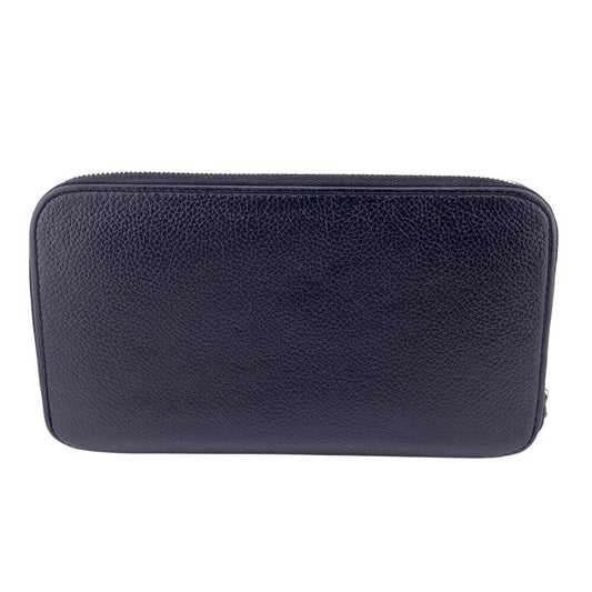 BALENCIAGA Long Wallet Purse 594290 leather black Zip Around mens Used Authentic