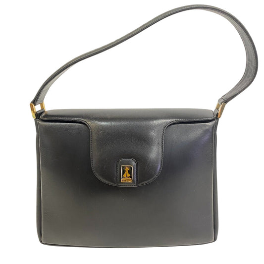 BURBERRY Shoulder Bag leather black Women Used Authentic