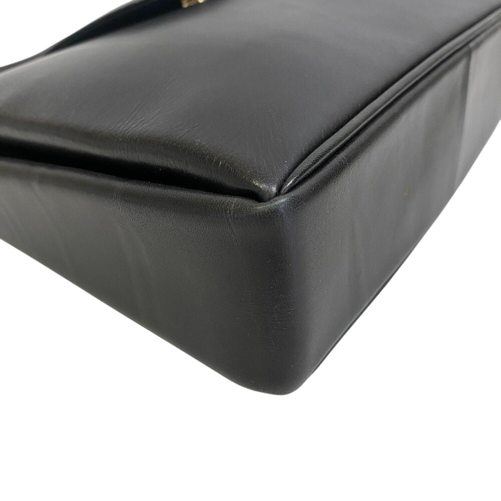 BURBERRY Shoulder Bag leather black Women Used Authentic