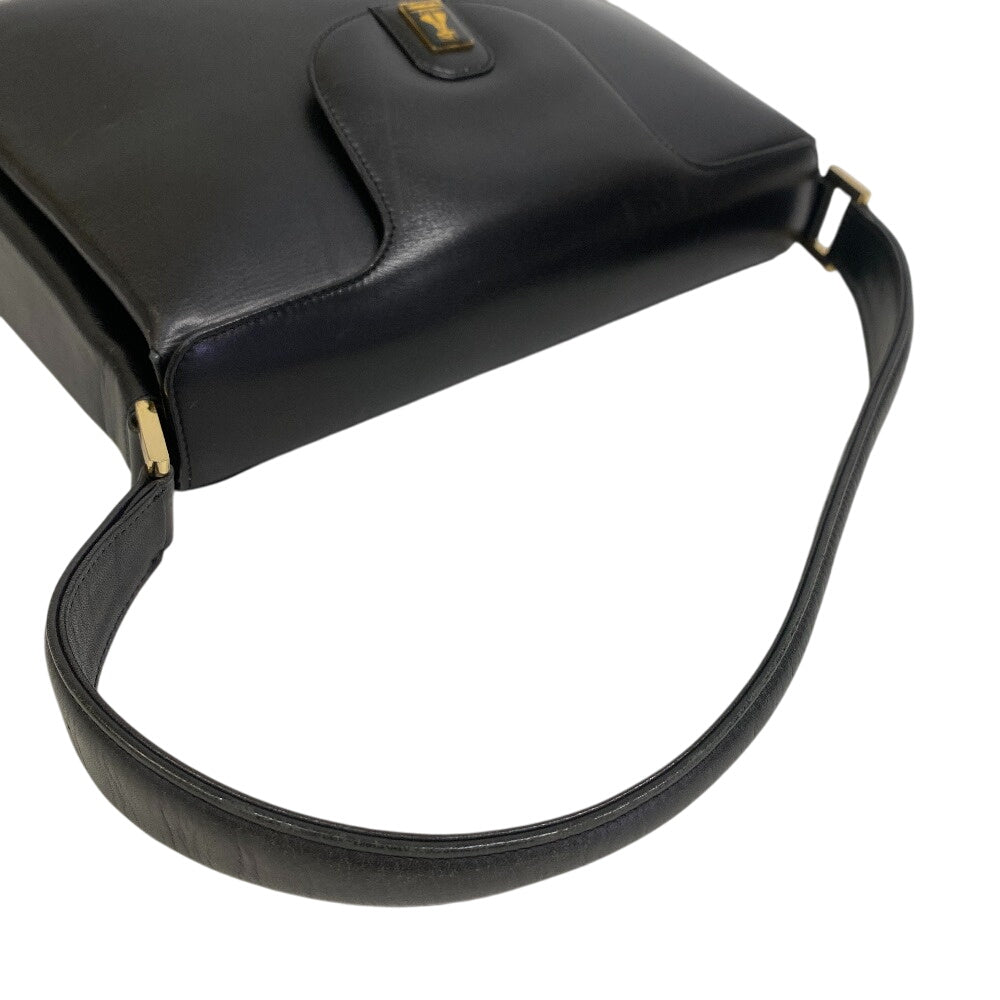 BURBERRY Shoulder Bag leather black Women Used Authentic