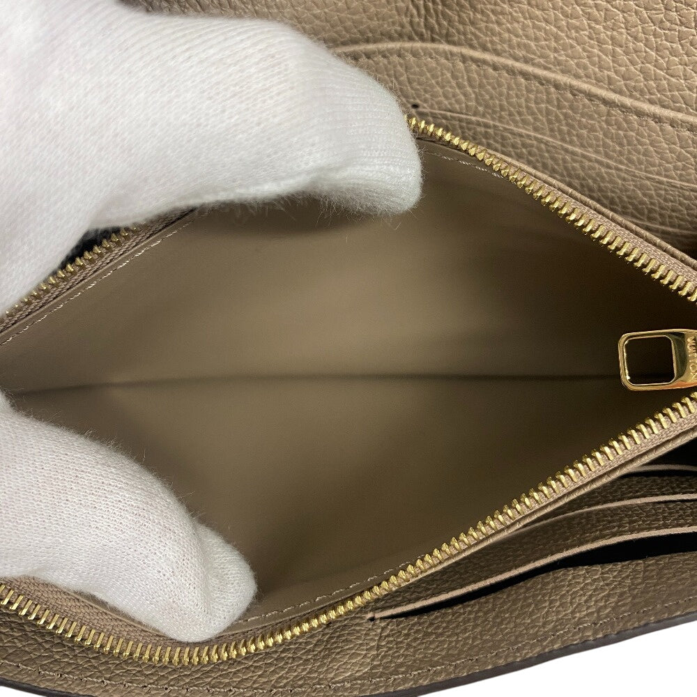 LOUIS VUITTON Long Wallet Purse M68708 leather beige Portefeuille Monogram Ann Platt Sara Women Used Authentic