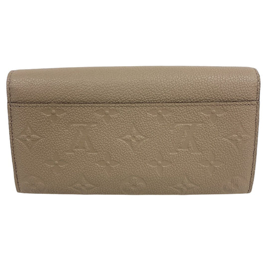 LOUIS VUITTON Long Wallet Purse M68708 leather beige Portefeuille Monogram Ann Platt Sara Women Used Authentic