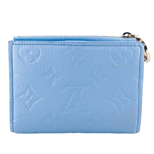 LOUIS VUITTON Bifold Wallet M83587 leather blue Compact Wallet Portefeuille Monogram Ann Platt Lisa Women Used Authentic