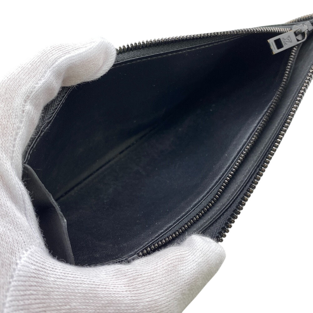 LOUIS VUITTON Long Wallet Purse M81743 leather black LV Aerogram Zippy Wallet Vertical Women Used Authentic