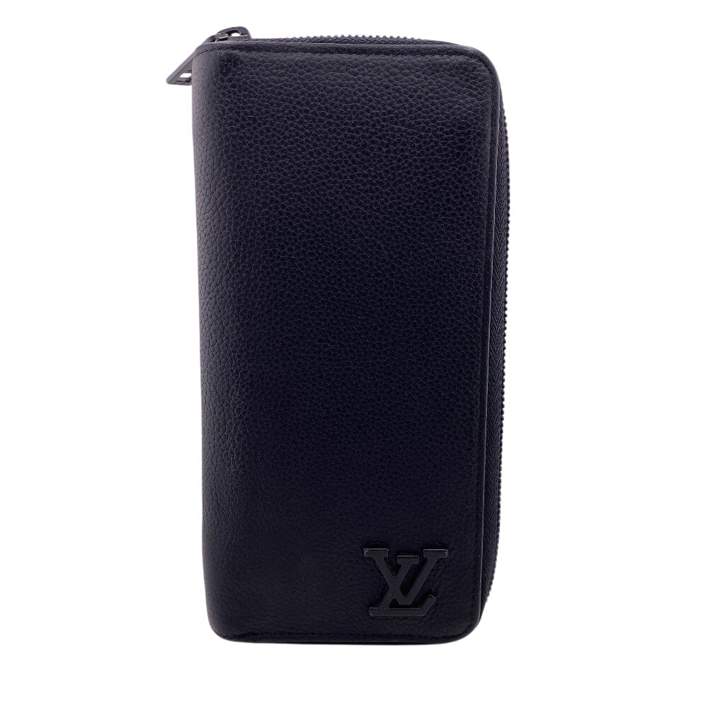 LOUIS VUITTON Long Wallet Purse M81743 leather black LV Aerogram Zippy Wallet Vertical Women Used Authentic