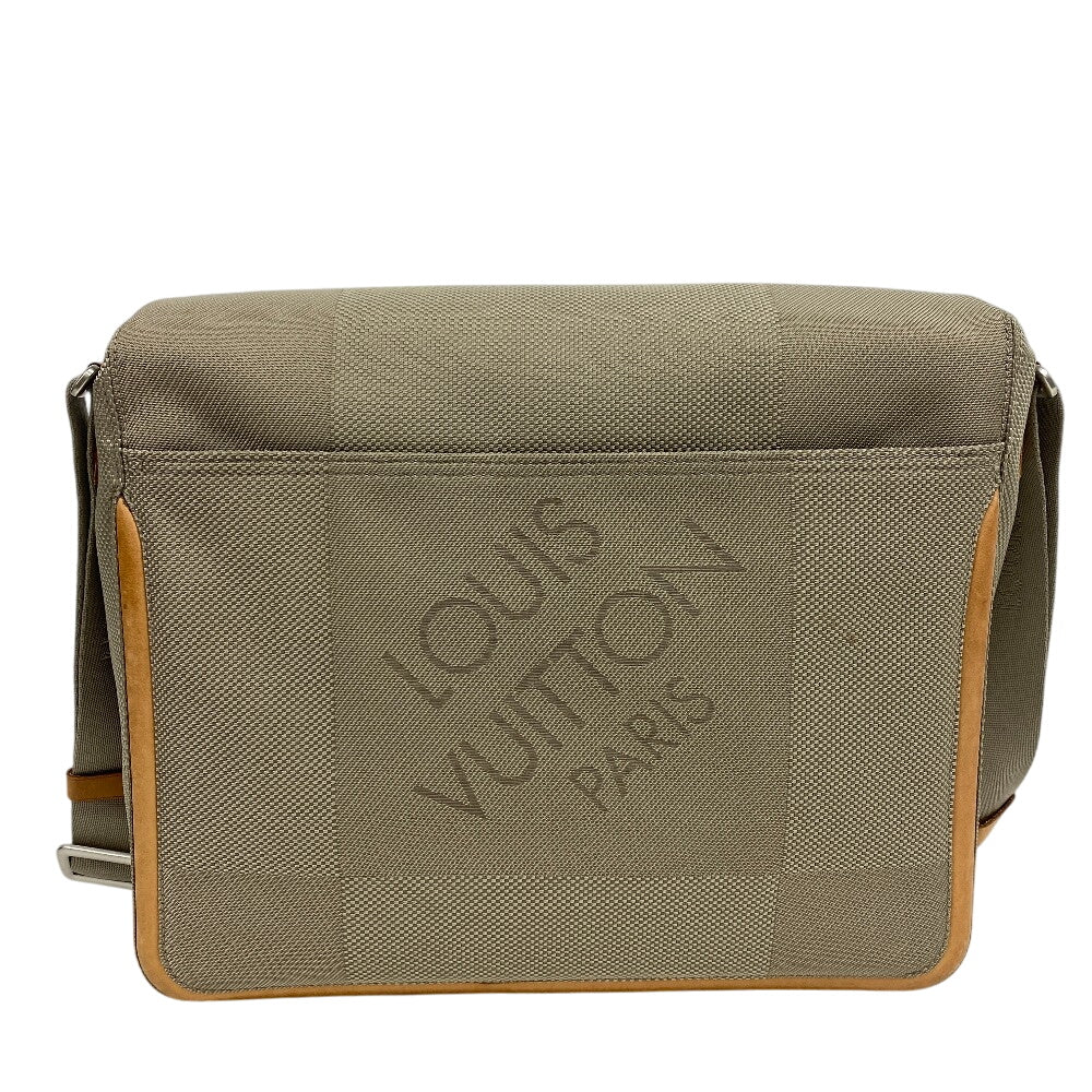 LOUIS VUITTON Messenger bag M93030 Nylon khaki Damier Jean Messier mens Used Authentic