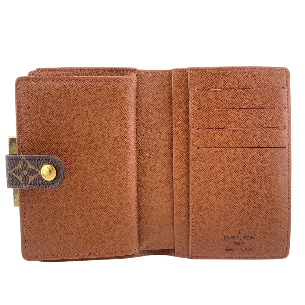 LOUIS VUITTON Bifold Wallet M61674 leather Brown Purse Portefeuille Monogram Viennois Made in USA Women Used Authentic