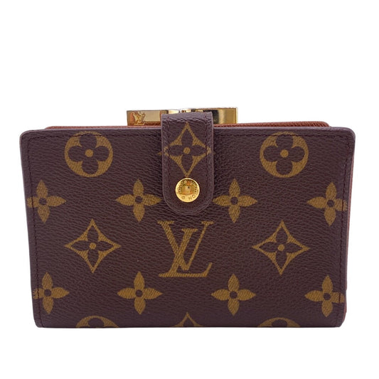 LOUIS VUITTON Bifold Wallet M61674 leather Brown Purse Portefeuille Monogram Viennois Made in USA Women Used Authentic