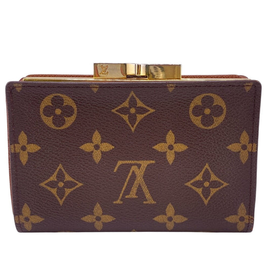 LOUIS VUITTON Bifold Wallet M61674 leather Brown Purse Portefeuille Monogram Viennois Made in USA Women Used Authentic
